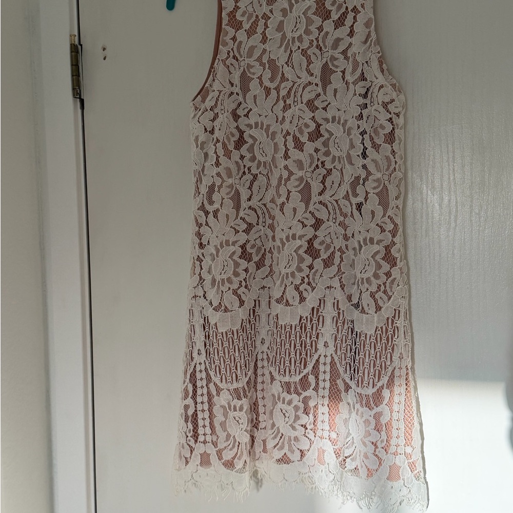 Entro White Lace Mini Dress